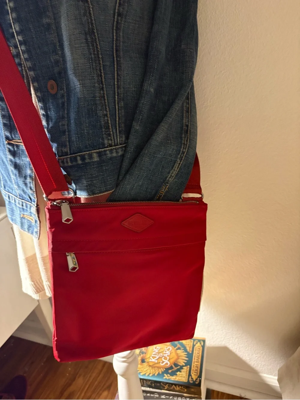 MZ Wallace Red Nylon Crossbody Messenger Bag